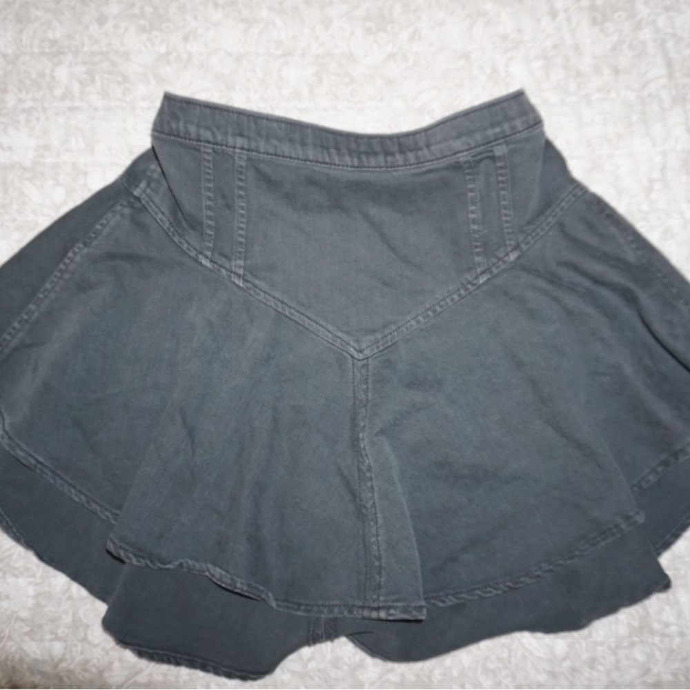 Aerie Black Asymmetrical Skater Mini Skirt